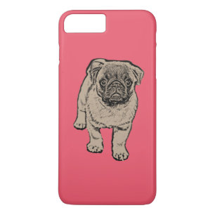 Niedliche Mops iPhone 7 Plusfall - Rot 8 Plus/7 Plus Hülle