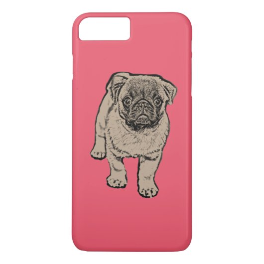 Niedliche Mops iPhone 7 Plusfall - Rot Case-Mate iPhone Hülle (Rückseite)
