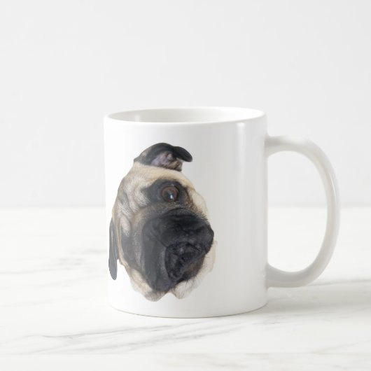Niedliche Mops-Kopf-Neigungs-Tasse Kaffeetasse (Rechts)