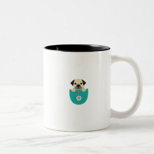 Niedliche Mops-lustiger Geschenk-Liebe-Hund Zweifarbige Tasse