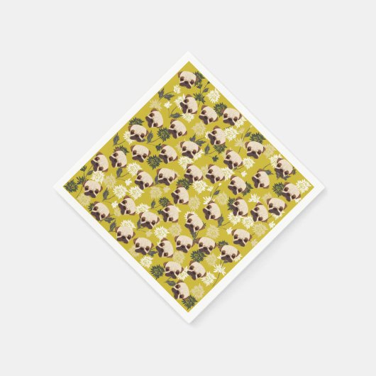 Niedliche Mops Paper Napkins Serviette (Ecke)