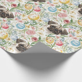 Niedliche Mops schmücken Hund Geschenkpapier (Ecke)