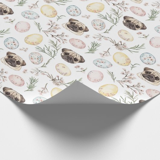 Niedliche Mops schmücken Mops Geschenkpapier (Ecke)