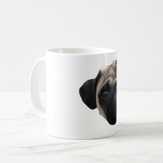 Niedliche Mops-Tasse Kaffeetasse (Vorderseite Links)