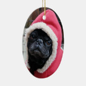Niedliche Mops-Weihnachtsverzierung #3 Keramikornament (Rechts)