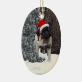 Niedliche Mops-Welpen-Weihnachtsverzierung #2 Keramikornament (Rechts)