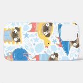 Niedliche Möpsen im Urlaub. Muster mit Cartoon-Mop Case-Mate iPhone Hülle (Rückseite (Horizontal))