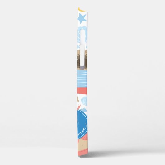 Niedliche Möpsen im Urlaub. Muster mit Cartoon-Mop Case-Mate iPhone Hülle (Rückseite / Links)