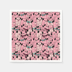 Niedliche Möpsen Napkins Serviette