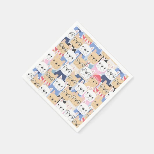 Niedliche Möpsen Serviette (Ecke)