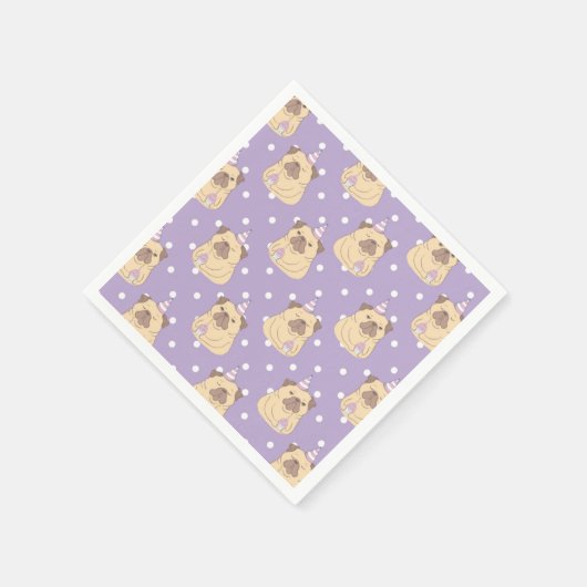 Niedliche Möpsen Serviette (Ecke)