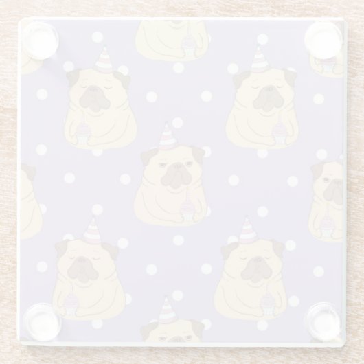 Niedliche Möpsen Untersetzer (Rückseite)