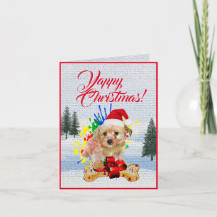 Niedliche Morkie Dog Weihnachtskarte individuell a Karte