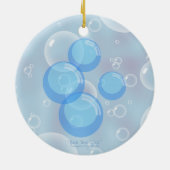 Niedliche Morkie Welpen-Hundelustige runde Keramik Ornament (Hinten)