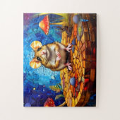 Niedliche Mosaikfeldmäuse Vivid farbiges Puzzle (Vertikal)