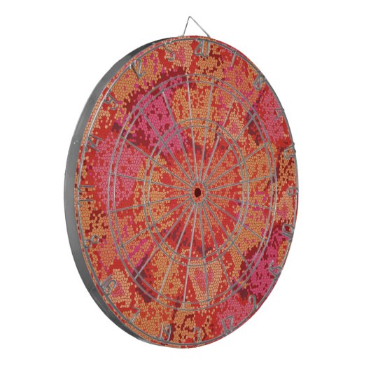 Niedliche Mosaikherzen im Hintergrund Dartscheibe (Vorderseite Links)