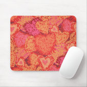 Niedliche Mosaikherzen im Hintergrund Mousepad (Mit Mouse)