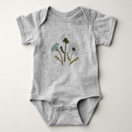 Niedliche Motive aus graublauer Blume Baby Strampler