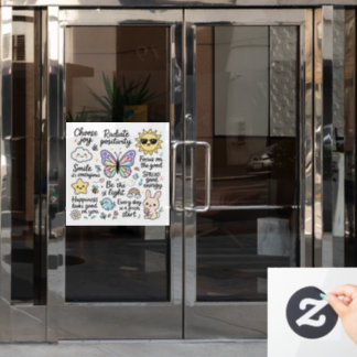 Niedliche Motivierend Zitate und glückliche Zeiche Fensteraufkleber