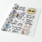 Niedliche Motivierend Zitate und glückliche Zeiche Geschenkpapier (Ungerollt)