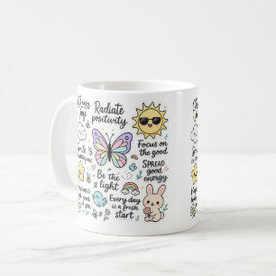Niedliche Motivierend Zitate und glückliche Zeiche Kaffeetasse