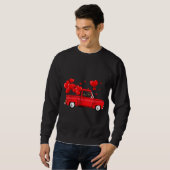 Niedliche Motorradfahrer Red Truck Liebe Valentine Sweatshirt (Vorne ganz)