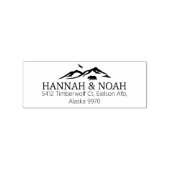 Niedliche Mountain Bär Couple Rücksendeadresse Gummistempel (Prägung)