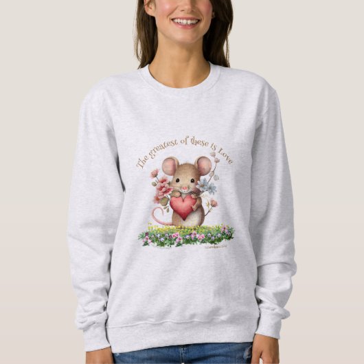 Niedliche Mouse Bio Zitat Sweatshirt Korinthians (Vorderseite)
