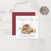 Niedliche Mouse Happy Friendsgiving Card Mitteilungskarte (Vorderseite/Rückseite Beispiel)