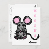 Niedliche Mouse Mooska Postkarte (Vorne/Hinten)