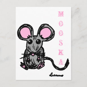 Niedliche Mouse Mooska Postkarte