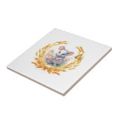 Niedliche Mouse Weizen Schmetterling Tile Weiße Bl Fliese (Seite)