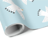 Niedliche Möwen auf hellblau Geschenkpapier (Rolleneckpunkt)