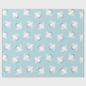 Niedliche Möwen auf hellblau Geschenkpapier (Flach)