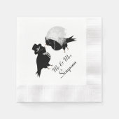 Niedliche Mr. and Mr. Love Birds Bride and Groom Serviette (Vorderseite)