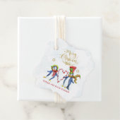 Niedliche Mr. and Mrs. Penguins Frohe Weihnachtssc Geschenkanhänger (Beispiel)