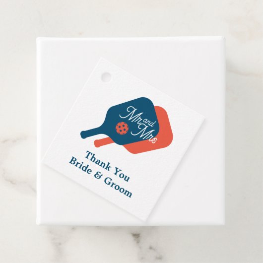 Niedliche Mr. & Mrs. pickleball Gastgeschenk Hochz Geschenkanhänger (Beispiel)