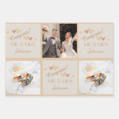 Niedliche Mr. & Mrs. Wedding Glückwunschs Geschenkpapier Set (Vorderseite 2)