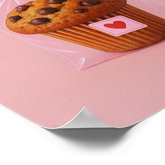 Niedliche Muffin Art Print, gemütliche Küchenbäcke Poster (Ecke)