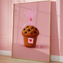 Niedliche Muffin Art Print, gemütliche Küchenbäcke