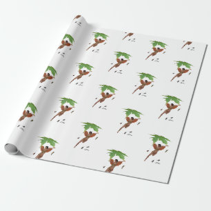 Niedliche Mühle mit braunem Wingerpapier Geschenkpapier