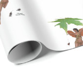 Niedliche Mühle mit braunem Wingerpapier Geschenkpapier (Rolleneckpunkt)