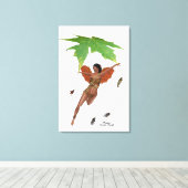 Niedliche Mühle mit braunen Flügeln, gesteppte Lei Leinwanddruck (Insitu (Holzboden))