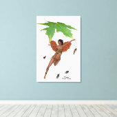 Niedliche Mühle mit braunen Flügeln, gesteppte Lei Leinwanddruck (Insitu (Holzboden))