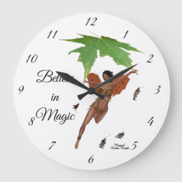Niedliche Mühle mit brauner Wingerhaube Große Wanduhr