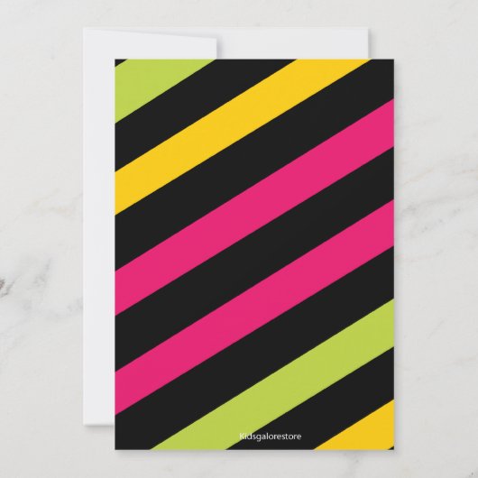 Niedliche, multi Farbe, Einladung (Rückseite)