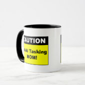 Niedliche Multi-Tasking-Mama Vorsicht Tasse (Vorderseite Links)