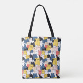 Niedliche Multicolor Cat Pattern Tote Bag - Ästhet Tasche (Rückseite)