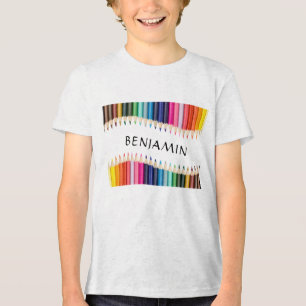 Niedliche Multicolor-Markierungen Personalisiert Tri-Blend Shirt