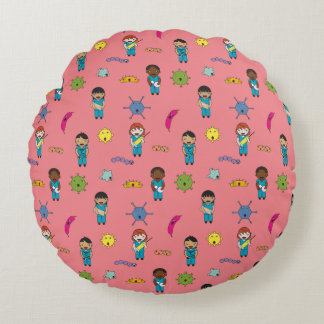 Niedliche multikulturelle Keimkämpfer Rundes Kissen